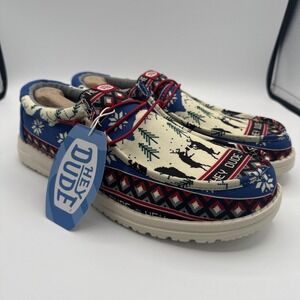 Hey Dude Wally Holiday Cheers - Holiday White/Multi Sz Mens 10